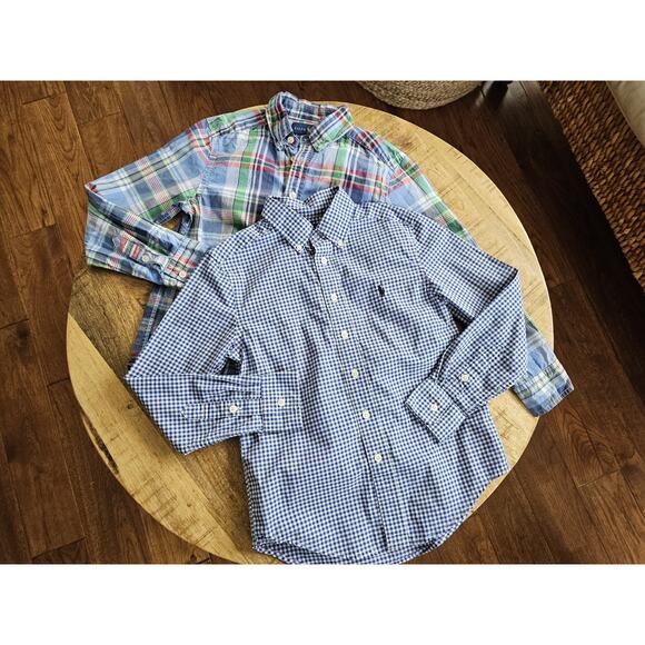 Polo Ralph Lauren Other - Polo Ralph Lauren Boys Gingham & Plaid Button Up Shirts Size 8 Preppy Nautical